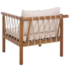 Sabrina Side Chair Indoor/Outdoor (Set of 2) - PAT6809 - Teak Brown/Cream - Safavieh