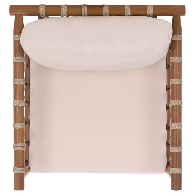 Sabrina Side Chair Indoor/Outdoor (Set of 2) - PAT6809 - Teak Brown/Cream - Safavieh