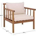 Cardori Side Chair Indoor/Outdoor (Set of 2) - PAT6807 - Teak Brown/Cream - Safavieh