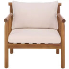 Cardori Side Chair Indoor/Outdoor (Set of 2) - PAT6807 - Teak Brown/Cream - Safavieh