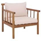 Cardori Side Chair Indoor/Outdoor (Set of 2) - PAT6807 - Teak Brown/Cream - Safavieh