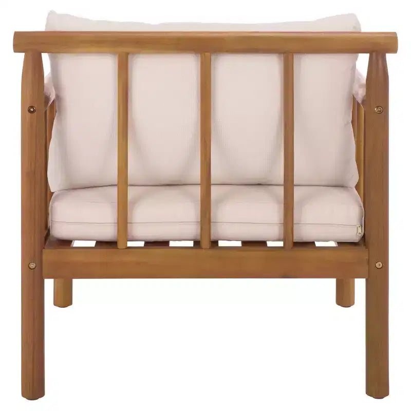 Cardori Side Chair Indoor/Outdoor (Set of 2) - PAT6807 - Teak Brown/Cream - Safavieh