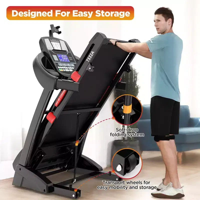 Tapis Roulant da 5 HP Offerta a tempo limitato, Tapis Roulant Pieghevole con Inclinazione e Capacità di 150 kg, Tapis Roulant per Casa/Ufficio, Macchina Elettrica per Camminata ed Esercizio