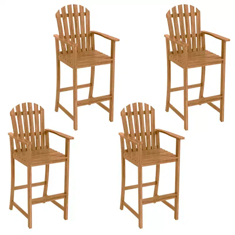 Gymax Set di 4 sedie Adirondack alte con schienale, braccioli e poggiapiedi per balcone, portico, terrazza