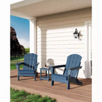 COZONY Set di 2 sedie Adirondack pieghevoli, sedia da esterno in HDPE effetto legno per patio con portabicchieri, resistente a tutte le intemperie
