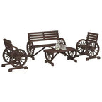 vidaXL Patio Lounge Set Outdoor Garden Seat Furniture 4 Piece Solid Wood Fir