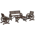 vidaXL Patio Lounge Set Outdoor Garden Seat Furniture 4 Piece Solid Wood Fir
