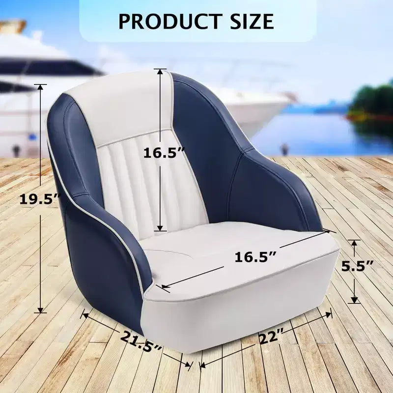 Sedile del Capitano per Pontone, ergonomico, con imbottitura in schiuma a compressione e telaio in plastica stampata resistente