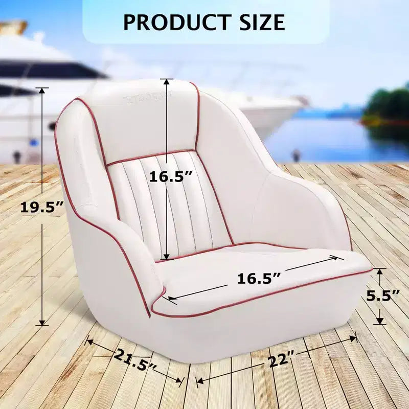 Sedile del Capitano per Pontone, ergonomico, con imbottitura in schiuma a compressione e telaio in plastica stampata resistente