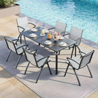 Foldable Aluminum Outdoor Chair Set (2 or 4)  Wide Breathable Sling Seat with Armrest, Lightweight & Durable for Patio, Pool or Garden
