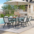 Foldable Aluminum Outdoor Chair Set (2 or 4)  Wide Breathable Sling Seat with Armrest, Lightweight & Durable for Patio, Pool or Garden