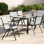 Foldable Aluminum Outdoor Chair Set (2 or 4)  Wide Breathable Sling Seat with Armrest, Lightweight & Durable for Patio, Pool or Garden
