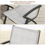 Foldable Aluminum Outdoor Chair Set (2 or 4)  Wide Breathable Sling Seat with Armrest, Lightweight & Durable for Patio, Pool or Garden