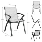 Foldable Aluminum Outdoor Chair Set (2 or 4)  Wide Breathable Sling Seat with Armrest, Lightweight & Durable for Patio, Pool or Garden