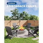 Oversized All-Weather Adirondack Chair  380 lb Capacity HDPE with Wood-Like Texture, Durable Outdoor Lounge Chair for Patio, Lawn & Deck