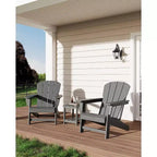 Oversized All-Weather Adirondack Chair  380 lb Capacity HDPE with Wood-Like Texture, Durable Outdoor Lounge Chair for Patio, Lawn & Deck