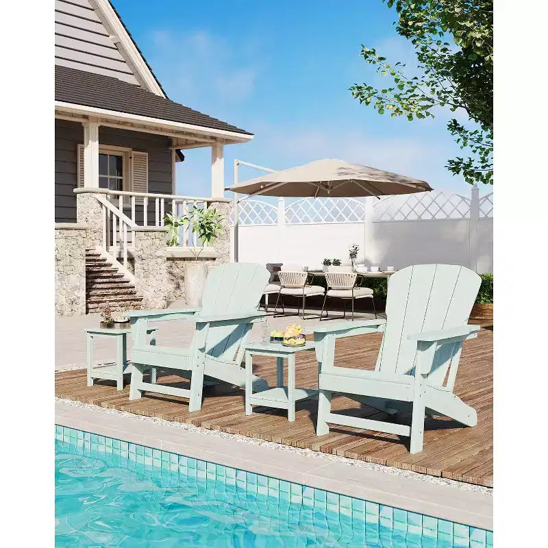 Oversized All-Weather Adirondack Chair  380 lb Capacity HDPE with Wood-Like Texture, Durable Outdoor Lounge Chair for Patio, Lawn & Deck