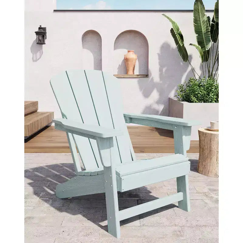Oversized All-Weather Adirondack Chair  380 lb Capacity HDPE with Wood-Like Texture, Durable Outdoor Lounge Chair for Patio, Lawn & Deck