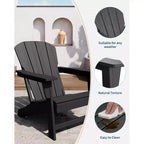 Oversized All-Weather Adirondack Chair  380 lb Capacity HDPE with Wood-Like Texture, Durable Outdoor Lounge Chair for Patio, Lawn & Deck