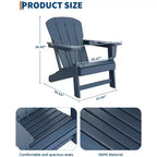 Oversized All-Weather Adirondack Chair  380 lb Capacity HDPE with Wood-Like Texture, Durable Outdoor Lounge Chair for Patio, Lawn & Deck