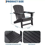 Oversized All-Weather Adirondack Chair  380 lb Capacity HDPE with Wood-Like Texture, Durable Outdoor Lounge Chair for Patio, Lawn & Deck