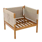 Christopher Knight Home Seungho Modern Outdoor Acacia Wood Club Chair with Diamond Rope Weave and Cushions