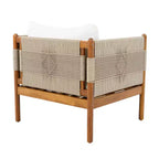 Christopher Knight Home Seungho Modern Outdoor Acacia Wood Club Chair with Diamond Rope Weave and Cushions