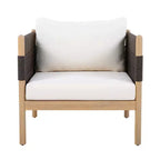 Christopher Knight Home Seungho Modern Outdoor Acacia Wood Club Chair with Diamond Rope Weave and Cushions