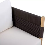 Christopher Knight Home Seungho Modern Outdoor Acacia Wood Club Chair with Diamond Rope Weave and Cushions