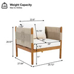 Christopher Knight Home Jiyeon Modern Outdoor Acacia Wood Club Chair with Diamond Rope Weave and Cushions (Set of 2)