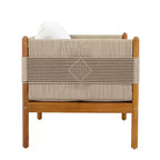 Christopher Knight Home Jiyeon Modern Outdoor Acacia Wood Club Chair with Diamond Rope Weave and Cushions (Set of 2)