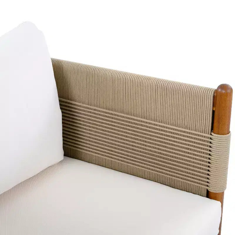 Christopher Knight Home Jiyeon Modern Outdoor Acacia Wood Club Chair with Diamond Rope Weave and Cushions (Set of 2)