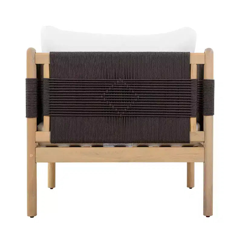 Christopher Knight Home Jiyeon Modern Outdoor Acacia Wood Club Chair with Diamond Rope Weave and Cushions (Set of 2)
