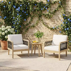 Christopher Knight Home Momo Modern Outdoor Acacia Wood Club Chair with Handwoven Rope