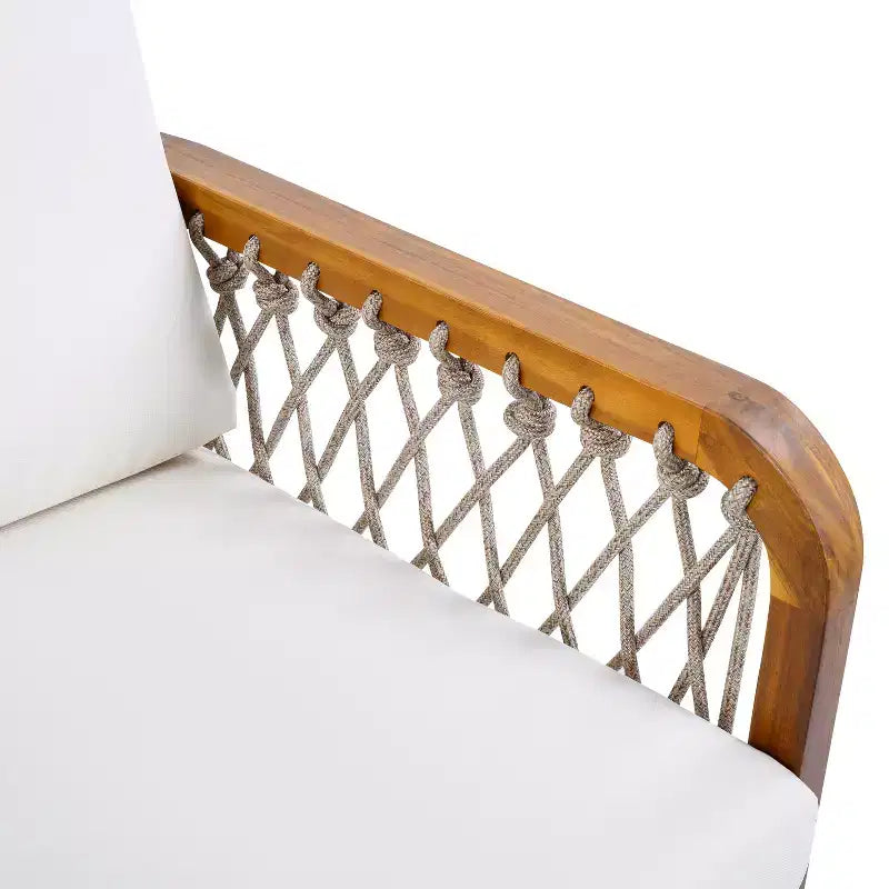 Christopher Knight Home Momo Modern Outdoor Acacia Wood Club Chair with Handwoven Rope
