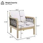 Christopher Knight Home Momo Modern Outdoor Acacia Wood Club Chair with Handwoven Rope
