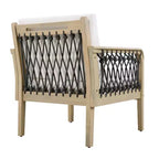 Christopher Knight Home Momo Modern Outdoor Acacia Wood Club Chair with Handwoven Rope