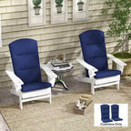 Cuscini per sedia da esterno Adirondack, cuscini di ricambio con lacci, cuscino per seduta e schienale, blu