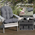 Cuscini per sedia Adirondack set da 2, cuscini da patio trapuntati con schienale alto antiscivolo per sedie Adirondack, grigio