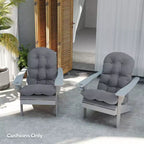 Cuscini per sedia Adirondack set da 2, cuscini da patio trapuntati con schienale alto antiscivolo per sedie Adirondack, grigio