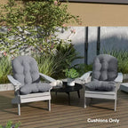 Cuscini per sedia Adirondack set da 2, cuscini da patio trapuntati con schienale alto antiscivolo per sedie Adirondack, grigio