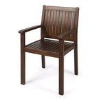 MAYEERTY Set di 2 Sedie da Pranzo da Esterno in Legno di Acacia, Sedute da Giardino Rustiche a Doghe per il Relax Estivo