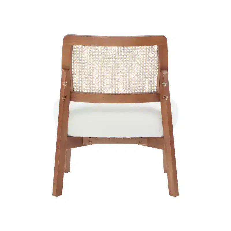 MAYEERTY Set di 2 poltrone moderne beige, sedia d'accento con schienale intrecciato e struttura in legno per soggiorno, camera da letto, ufficio
