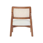 MAYEERTY Set di 2 poltrone moderne beige, sedia d'accento con schienale intrecciato e struttura in legno per soggiorno, camera da letto, ufficio