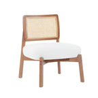 MAYEERTY Set di 2 poltrone moderne beige, sedia d'accento con schienale intrecciato e struttura in legno per soggiorno, camera da letto, ufficio
