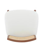 MAYEERTY Set di 2 poltrone moderne beige, sedia d'accento con schienale intrecciato e struttura in legno per soggiorno, camera da letto, ufficio