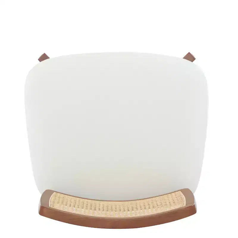 MAYEERTY Set di 2 poltrone moderne beige, sedia d'accento con schienale intrecciato e struttura in legno per soggiorno, camera da letto, ufficio