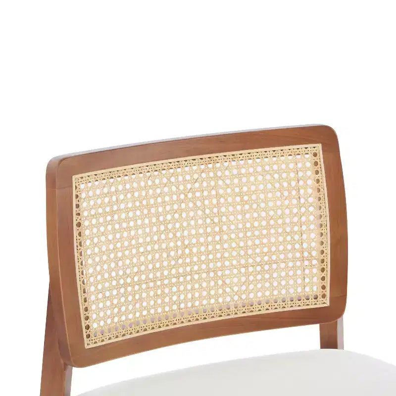 MAYEERTY Set di 2 poltrone moderne beige, sedia d'accento con schienale intrecciato e struttura in legno per soggiorno, camera da letto, ufficio