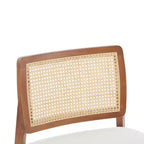 MAYEERTY Set di 2 poltrone moderne beige, sedia d'accento con schienale intrecciato e struttura in legno per soggiorno, camera da letto, ufficio