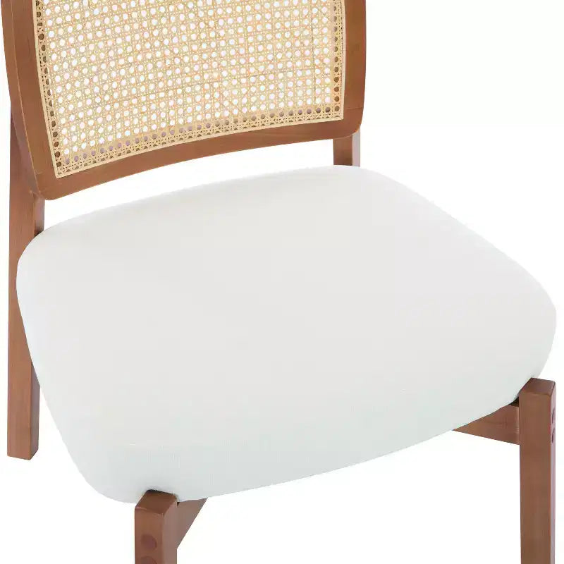 MAYEERTY Set di 2 poltrone moderne beige, sedia d'accento con schienale intrecciato e struttura in legno per soggiorno, camera da letto, ufficio